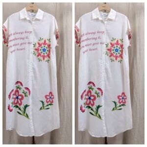 MADE IN ITALY ShopEvelynne White Floral Embroidered style Dress